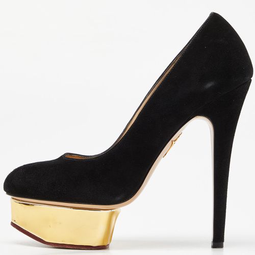 Suede Dolly Platform Pumps Size 37.5 - Charlotte Olympia - Modalova