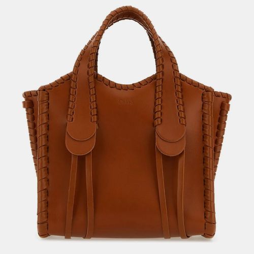 Marrone Leather Caramel Small Mony Handbag - Chloe - Modalova