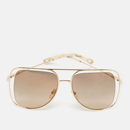 Gold Tone Gradient CE130S Poppy Oversized Sunglasses - Chloe - Modalova