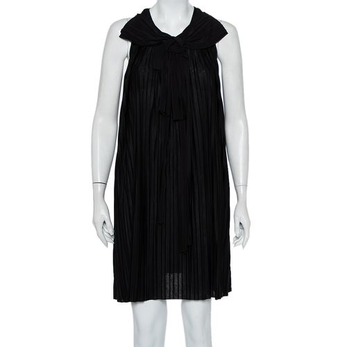 Pleated Silk Bow Detail Flared Noir Dress XS - Chloe - Modalova