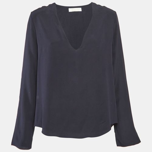 Silk V-Neck Full Sleeve Top S - Chloe - Modalova