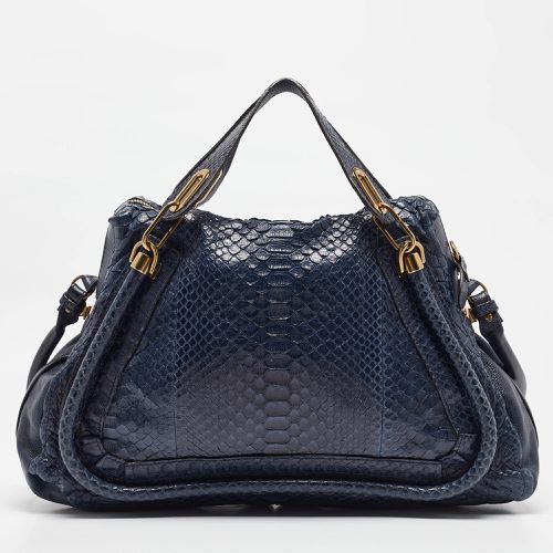 Dark Python and Leather Large Paraty Shoulder Bag - Chloe - Modalova