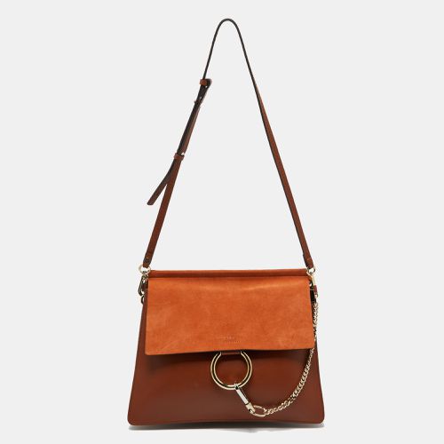 Leather and Suede Faye Flap Shoulder Bag - Chloe - Modalova