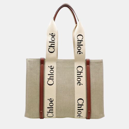 Linen ody Medium Tote Bag - Chloe - Modalova