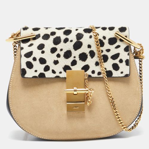 Calf Hair and Leather Small Drew Shoulder Bag - Chloe - Modalova