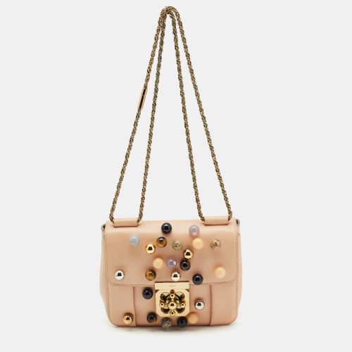 Peach Leather Small Embellished Elsie Shoulder Bag - Chloe - Modalova