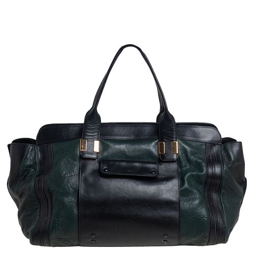 Dark /Black Leather Large Alice Satchel - Chloe - Modalova