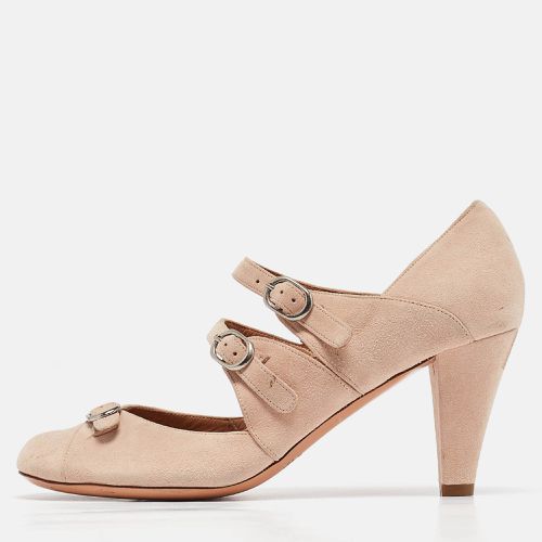 Suede Buckle Round Toe Pumps Size 37 - Chloe - Modalova