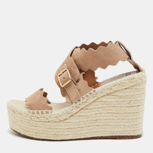 Suede Lauren Scalloped Espadrille Wage Sandals Size 39 - Chloe - Modalova