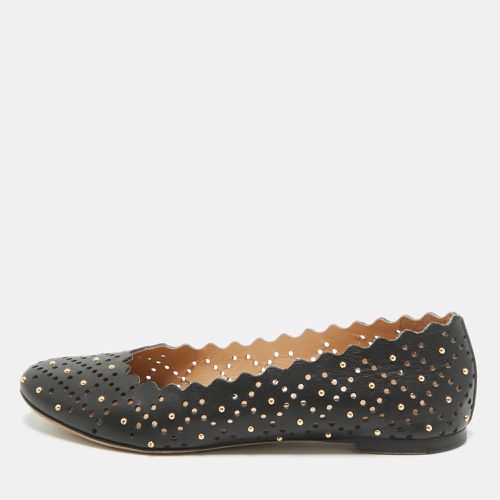 Studded Leather Round Toe Flat Ballet Flats Size 37 - Chloe - Modalova