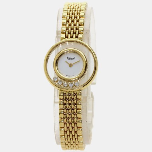 Diamond 18k Yellow Gold Happy Diamonds 20/6147 Quartz Women's Wristwatch 26 mm - Chopard - Modalova