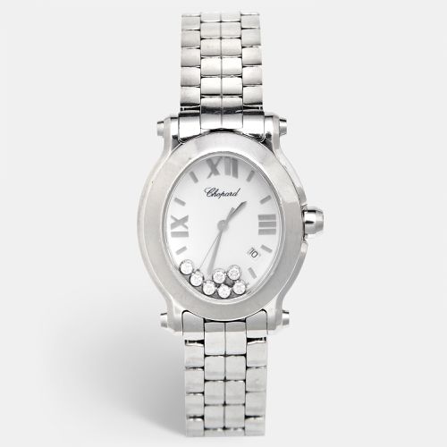 White Stainless Steel Diamond Happy Sport 8546 Women's Wristwatch 30 mm - Chopard - Modalova