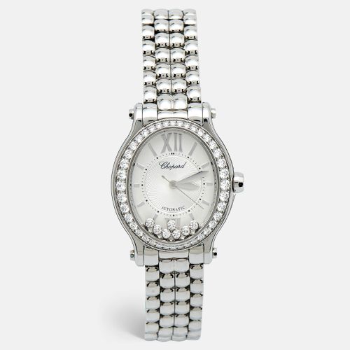 Guilloche Stainless Steel Diamond Happy Sport 278602-3004 Women's Wristwatch 29 mm - Chopard - Modalova