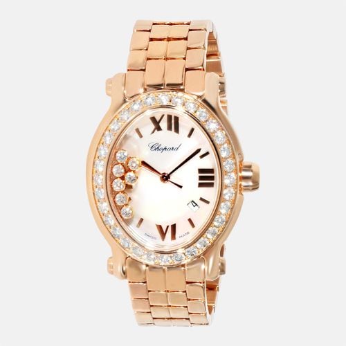 Diamonds 18k Rose Gold Happy Sport 275350-5004 Women's Wristwatch 30 mm - Chopard - Modalova