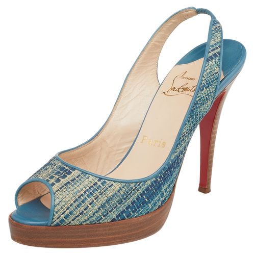 Raffia and Leather Yoyo Slingback Pumps Size 38 - Christian Louboutin - Modalova