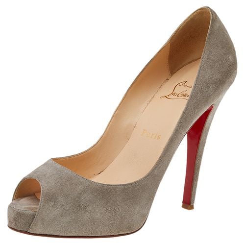 Suede Prive Peep Toe Platform Pumps Size 38.5 - Christian Louboutin - Modalova