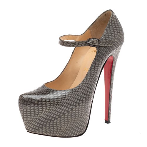 Snakeskin Lady Daf Platform Pumps Size 37.5 - Christian Louboutin - Modalova