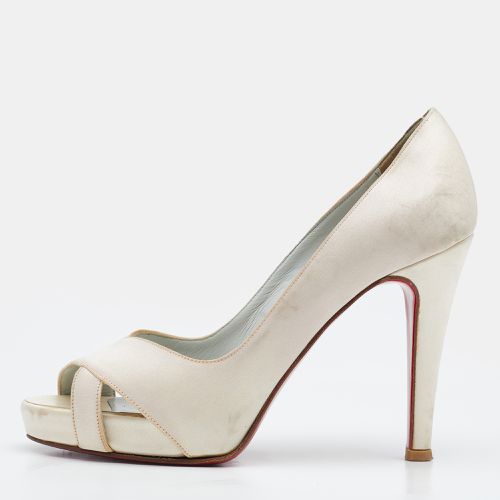 Off Satin Shelley Peep-Toe Pumps Size 36 - Christian Louboutin - Modalova