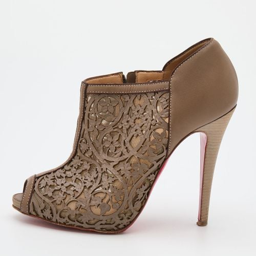 Laser-Cut Leather Pampas Booties Size 36.5 - Christian Louboutin - Modalova