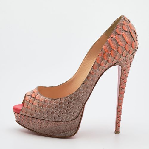 Grey Python Very Prive Peep Toe Pumps Size 39.5 - Christian Louboutin - Modalova