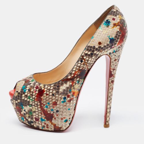 Python Leather Highness Platform Pumps Size 38 - Christian Louboutin - Modalova