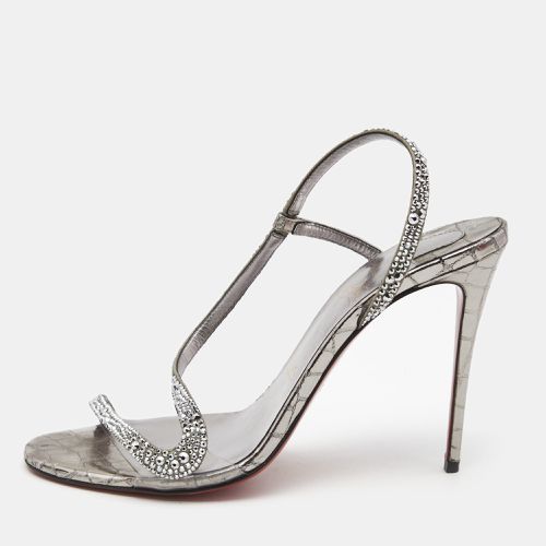 Metallic Crystal Embellished Suede Rosalie Sandals Size 39.5 - Christian Louboutin - Modalova