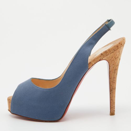 Canvas No Prive Slingback Pumps Size 38 - Christian Louboutin - Modalova