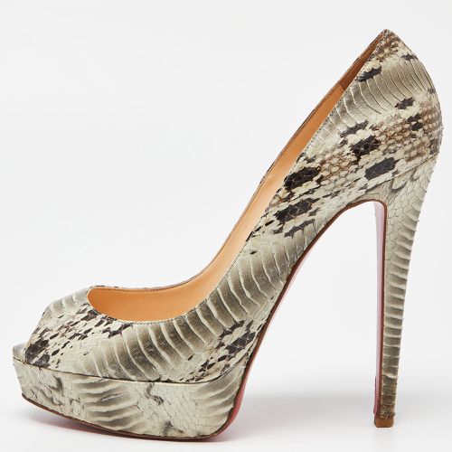 Watersnake Leather Lady Peep Pumps Size 40 - Christian Louboutin - Modalova