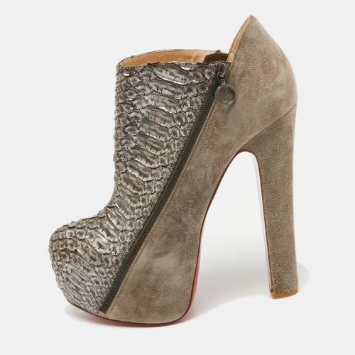 Python and Suede 4A Booties Size 38.5 - Christian Louboutin - Modalova