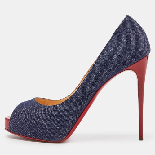 Denim Very Prive Platform Peep Toe Platform Pumps Size 40 - Christian Louboutin - Modalova