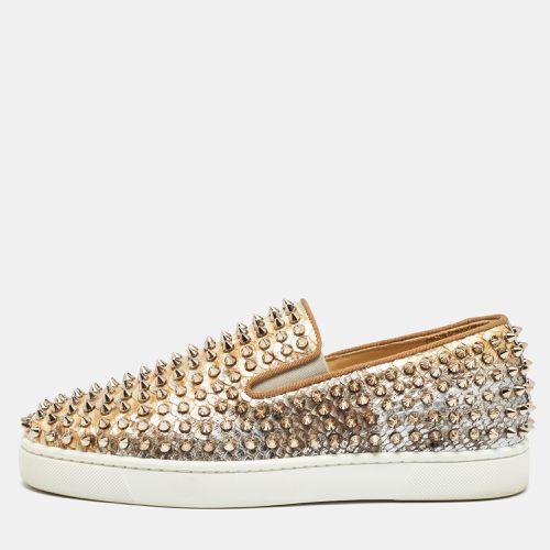 Beige/ Python Leather Roller Boat Slip On Sneakers Size 40 - Christian Louboutin - Modalova