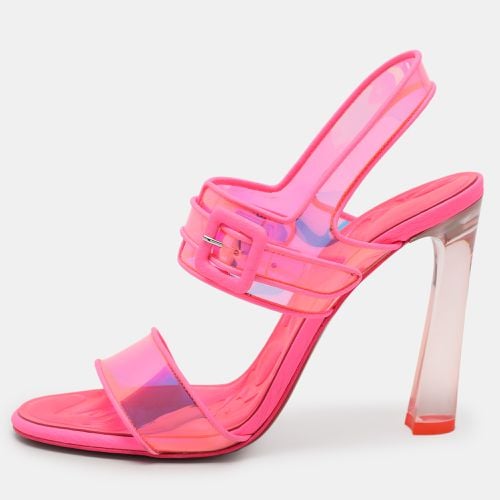 Holographic PVC and Leather Duniss Ankle Strap Sandals Size 38 - Christian Louboutin - Modalova