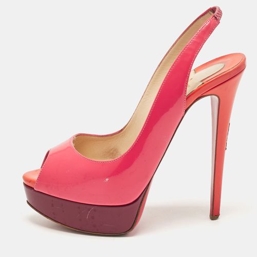 Patent Leather Lady Peep Slingback Pumps Size 37 - Christian Louboutin - Modalova