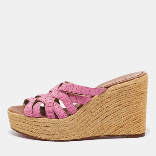 Pleated Fabric Espadrille Wedge Slide Sandals Size 41 - Christian Louboutin - Modalova