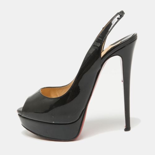 Patent Leather Lady Peep Slingback Pumps Size 39 - Christian Louboutin - Modalova