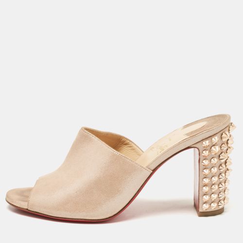 Shimmer Suede Spike Heel Slide Sandals Size 36.5 - Christian Louboutin - Modalova