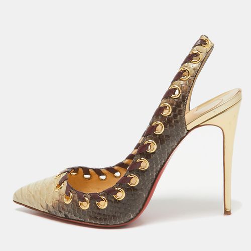 Beige Python Ostri Slingback Pumps Size 40.5 - Christian Louboutin - Modalova