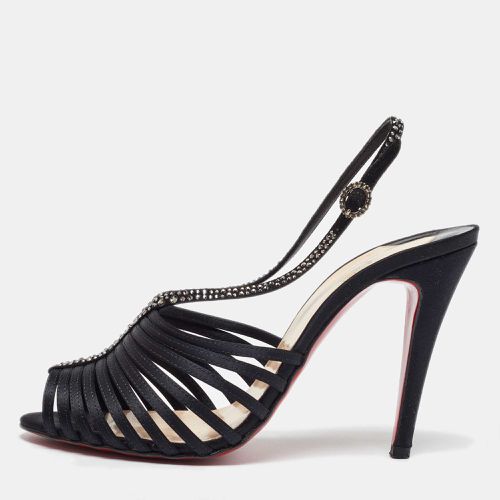 Satin Bretelle Ankle Strap Sandals Size 39.5 - Christian Louboutin - Modalova