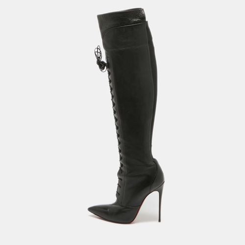 Leather Lace Up Over The knee Length Boots Size 37.5 - Christian Louboutin - Modalova