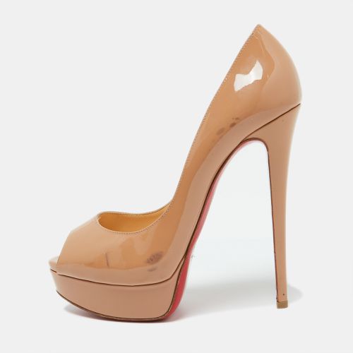 Patent Leather Lady Peep Peep Toe Platform Pumps Size 39 - Christian Louboutin - Modalova