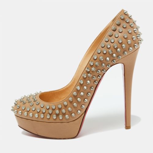 Leather Bianca Spikes Platform Pumps Size 39.5 - Christian Louboutin - Modalova