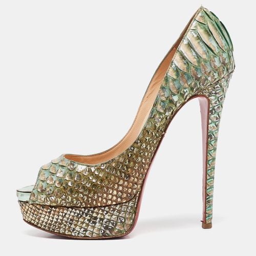 Two Tone Python Lady Peep Pumps Size 38 - Christian Louboutin - Modalova