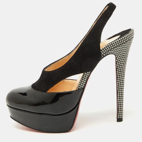 Patent Leather and Suede Platform Slingback Sandals Size 36.5 - Christian Louboutin - Modalova