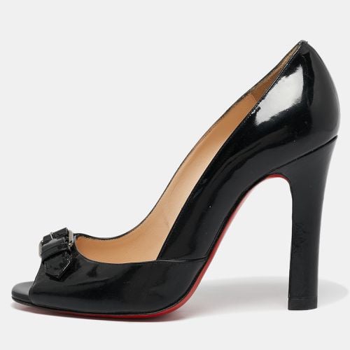 Patent Leather Buckle Detail Peep Toe Pumps Size 37.5 - Christian Louboutin - Modalova