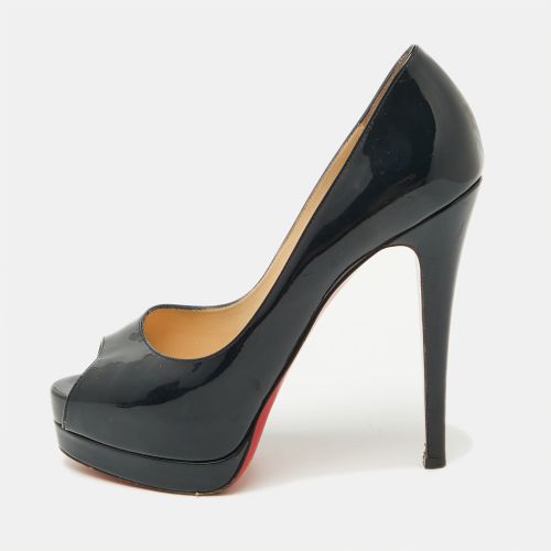 Patent Leather Lady Peep Toe Platform Pumps Size 37 - Christian Louboutin - Modalova