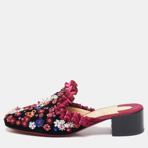 Velvet Flower Embellished Mules Size 38.5 - Christian Louboutin - Modalova
