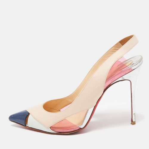 Tricolor Leather Air Chance Slingback Pumps Size 37.5 - Christian Louboutin - Modalova