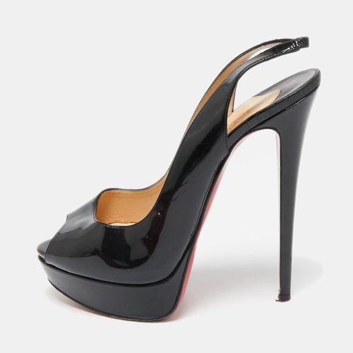 Patent Leather Lady Peep Sling Peep Toe Pumps Size 40 - Christian Louboutin - Modalova