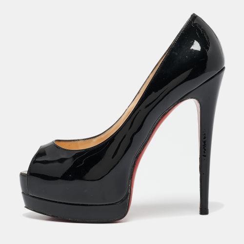 Patent Leather Lady Peep Toe Platform Pumps Size 38.5 - Christian Louboutin - Modalova