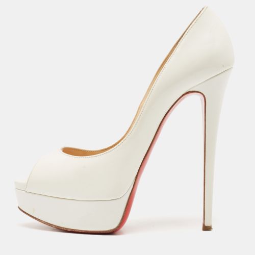 Patent Leather Lady Peep Platform Pumps Size 38 - Christian Louboutin - Modalova